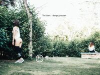 Super hot Twitter exposes the best goddess ▌ Miss Dong ▌ latest work camel toe vacuum running to seduce passers-by couples public beta fierce battle 46P1V