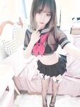 Rice Noodle Private House Welfare Photo Album—Transparent JK Fishnet Stockings