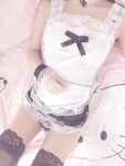 Cute White Sauce Welfare - Black Silk Maid