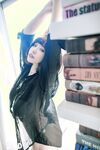 巨乳系女神『茹茹』首次无胸贴尺度大突破万圣节独家限定色魔女超透视感高清