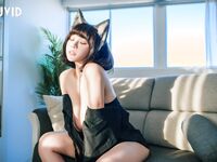巨乳系女神『茹茹』首次无胸贴尺度大突破万圣节独家限定色魔女超透视感高清