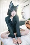 巨乳系女神『茹茹』首次无胸贴尺度大突破万圣节独家限定色魔女超透视感高清