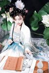 เทพธิดาแห่งอุตสาหกรรม ACG ระดับไฮเอนด์ ▌Meow Xiaoji▌สมาชิก Treasure T3 "Yueqinghua" เครื่องแต่งกายโบราณล่อลวงนางฟ้าให้ลงมายังโลกหลุมที่ละเอียดอ่อนและอ่อนโยนและคอลเลกชันหน้าอกที่สวยงามต้องได้รับคำชม