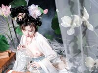 เทพธิดาแห่งอุตสาหกรรม ACG ระดับไฮเอนด์ ▌Meow Xiaoji▌สมาชิก Treasure T3 "Yueqinghua" เครื่องแต่งกายโบราณล่อลวงนางฟ้าให้ลงมายังโลกหลุมที่ละเอียดอ่อนและอ่อนโยนและคอลเลกชันหน้าอกที่สวยงามต้องได้รับคำชม