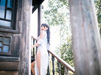 陆卿卿kyokyo汉堡王-No.009-蓝色旗袍[24P]