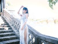 陆卿卿kyokyo汉堡王-No.009-蓝色旗袍[24P]