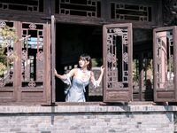 陆卿卿kyokyo汉堡王-No.009-蓝色旗袍[24P]