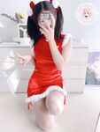 The latest@cute girl@welfareji@superb figure@pink girl@Nikaitang’s Christmas cheongsam