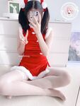 The latest@cute girl@welfareji@superb figure@pink girl@Nikaitang’s Christmas cheongsam