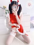 The latest@cute girl@welfareji@superb figure@pink girl@Nikaitang’s Christmas cheongsam