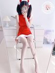 The latest@cute girl@welfareji@superb figure@pink girl@Nikaitang’s Christmas cheongsam
