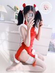 The latest@cute girl@welfareji@superb figure@pink girl@Nikaitang’s Christmas cheongsam