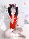 The latest@cute girl@welfareji@superb figure@pink girl@Nikaitang’s Christmas cheongsam