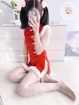The latest@cute girl@welfareji@superb figure@pink girl@Nikaitang’s Christmas cheongsam