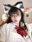 Bahagian bawah skirt gadis bertelinga kucing Jiuyan