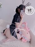 Gadis comel dengan ekor kuda berkembar Nikaido (Za Eiko) - NO.030 Jubah kulit hitam dengan mutiara 