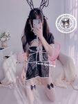 Gadis comel dengan ekor kuda berkembar Nikaido (Za Eiko) - NO.030 Jubah kulit hitam dengan mutiara 