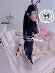 Gadis comel dengan ekor kuda berkembar Nikaido (Za Eiko) - NO.030 Jubah kulit hitam dengan mutiara 
