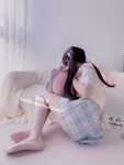 Cute na batang babae na may kambal na nakapusod na Nikaido (Za Eiko) - NO.031 JK na puting medyas