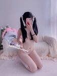 Cute na batang babae na may kambal na nakapusod na Nikaido (Za Eiko) - NO.031 JK na puting medyas