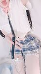 The best contrast little bitch〖bia彽Rabbit〗JK little elephant vibrator inserted into B, dancing fox tail butt plug tied and whipped, self-trained, extremely naughty