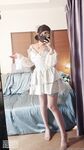 Naimi breasts white silk flowing cloud sleeves