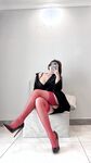 Jiejiu – micro-circle series Bordeaux red suspender stockings 