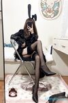 推特可欲可甜絕粉福利姬【仙仙桃】收費作品，黑絲高跟兔耳朵，珍珠鏈內內紫薇高潮噴水大量