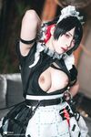 劲爆二次元【浵卡ToKar】爆乳台妹Cos艾莲•乔精美私拍套图掰穴三点全露女仆侍奉榨精黑丝淫液足交(2)