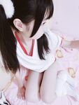 청순한 꼬리가 달린 인간형 암캐 "에로틱 꼬마 요정"복지 개인 사진 - 로리 체육복 zip