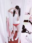 청순한 꼬리가 달린 인간형 암캐 "에로틱 꼬마 요정"복지 개인 사진 - 로리 체육복 zip
