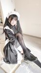 Sakurai Ningning NO.031 Double ponytail black stocking maid