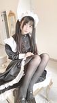 Sakurai Ningning NO.031 Double ponytail black stocking maid