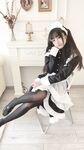Sakurai Ningning NO.031 Double ponytail black stocking maid