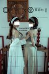 [심야 프로젝트] 최고의 모델 [리완지] - 릴리 사이가오의 망상적인 흰색과 녹색 뱀