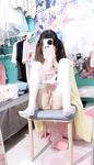 Double ponytail pink white tiger @小粉馕头 scale private shooting view