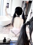 Double ponytail pink white tiger @小粉馕头 scale private shooting view
