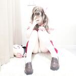 Double ponytail pink white tiger @小粉馕头 scale private shooting view