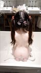 Double ponytail pink white tiger @小粉馕头 scale private shooting view