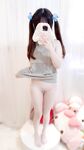 Double ponytail pink white tiger @小粉馕头 scale private shooting view