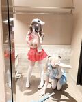 Double ponytail pink white tiger @小粉馕头 scale private shooting view
