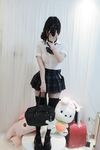 Double ponytail pink white tiger @小粉馕头 scale private shooting view
