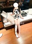 Double ponytail pink white tiger @小粉馕头 scale private shooting view