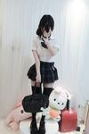 Double ponytail pink white tiger @小粉馕头 scale private shooting view