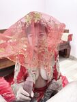 Hot contrast sexy beauty "Tutu" at ang kanyang mga girlfriends VIP group Xiuhe group wedding dress face oral sex, magandang sexy wedding bride super contrast full version welfare ①