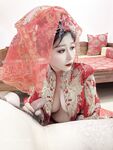 Hot contrast sexy beauty "Tutu" at ang kanyang mga girlfriends VIP group Xiuhe group wedding dress face oral sex, magandang sexy wedding bride super contrast full version welfare ①