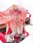 Hot contrast sexy beauty "Tutu" at ang kanyang mga girlfriends VIP group Xiuhe group wedding dress face oral sex, magandang sexy wedding bride super contrast full version welfare ①