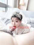 Hot contrast sexy beauty "Tutu" at ang kanyang mga girlfriends VIP group Xiuhe group wedding dress face oral sex, magandang sexy wedding bride super contrast full version welfare ①