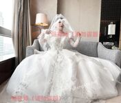 Hot contrast sexy beauty "Tutu" at ang kanyang mga girlfriends VIP group Xiuhe group wedding dress face oral sex, magandang sexy wedding bride super contrast full version welfare ①