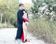 Hot contrast sexy beauty "Tutu" at ang kanyang mga girlfriends VIP group Xiuhe group wedding dress face oral sex, magandang sexy wedding bride super contrast full version welfare ①
